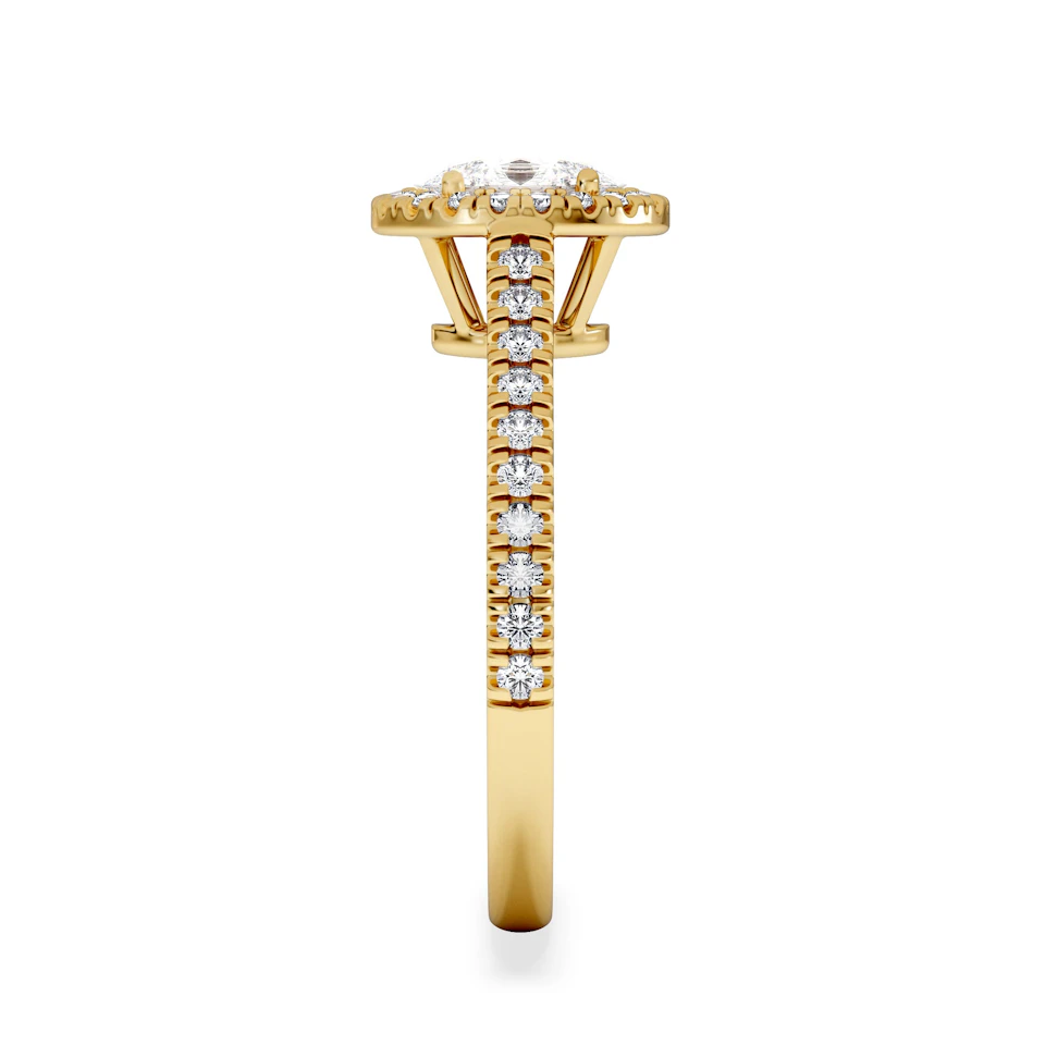 Georgina GIA Oval Diamond Halo Engagement Ring 18K Gold 1.30ct G/Vs2