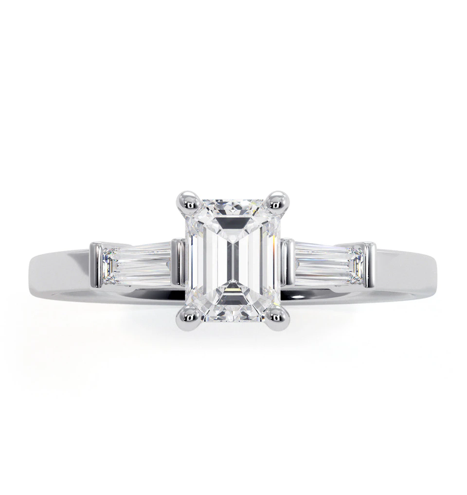 Genevieve Emerald Cut Diamond Ring in Platinum 0.70ct G/VS1