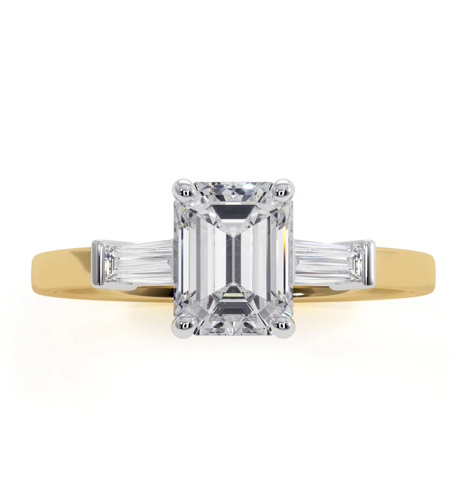 Genevieve GIA Emerald Cut Diamond Ring in 18K Gold 1.25ct G/VS1