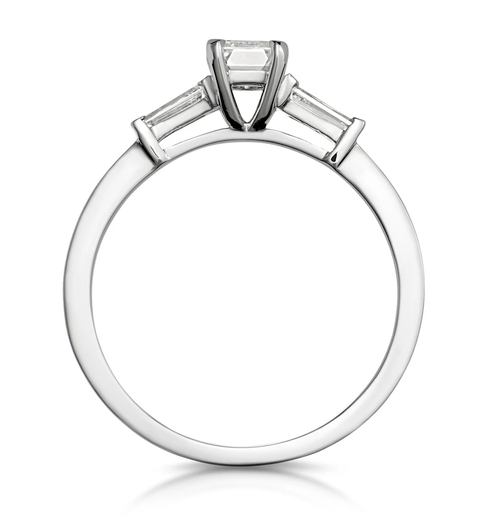 Genevieve Emerald Cut Diamond Ring in Platinum 0.70ct G/VS1