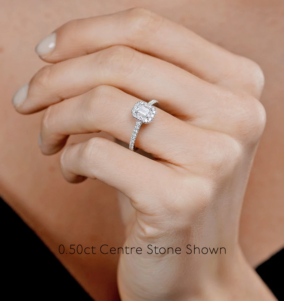 Annabelle GIA Diamond Halo Engagement Ring in Platinum 1.65ct G/VS1