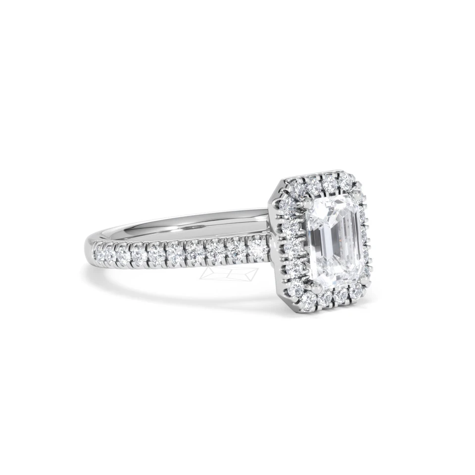 Annabelle Lab Diamond Halo Engagement Ring in Platinum 1.65ct F/VS1