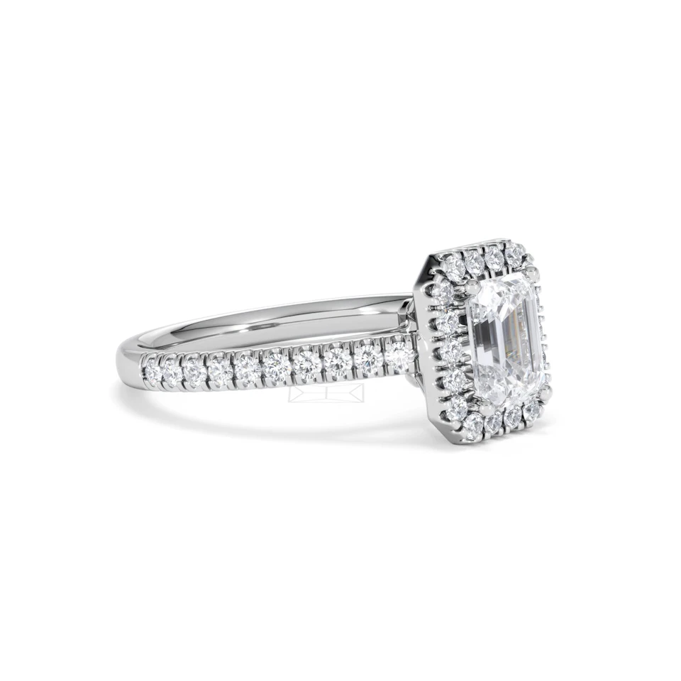 Annabelle Lab Diamond Halo Engagement Ring in Platinum 1.65ct F/VS1
