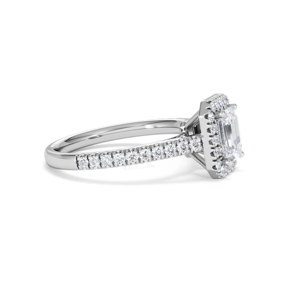 Annabelle Lab Diamond Halo Engagement Ring in Platinum 1.65ct F/VS1