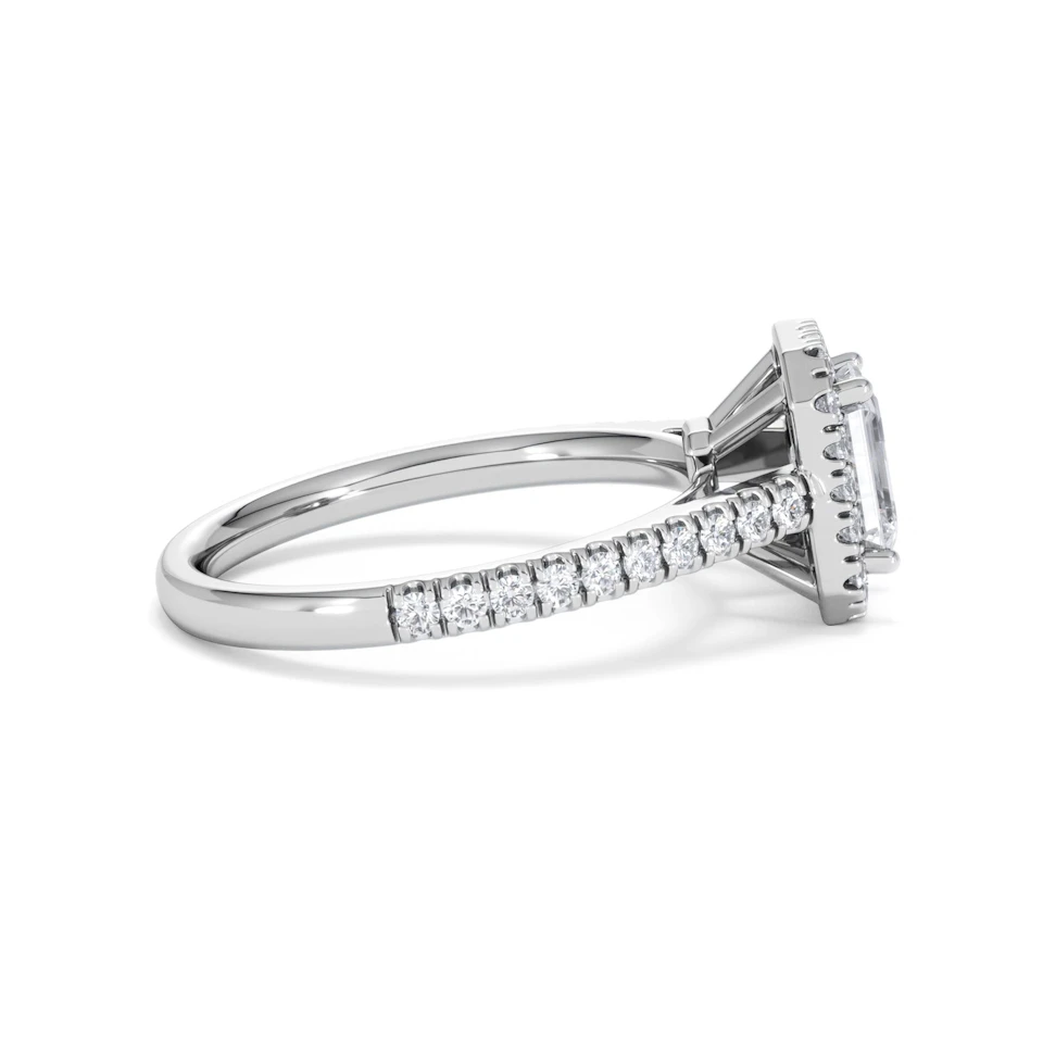 Annabelle Lab Diamond Halo Engagement Ring in Platinum 1.65ct F/VS1