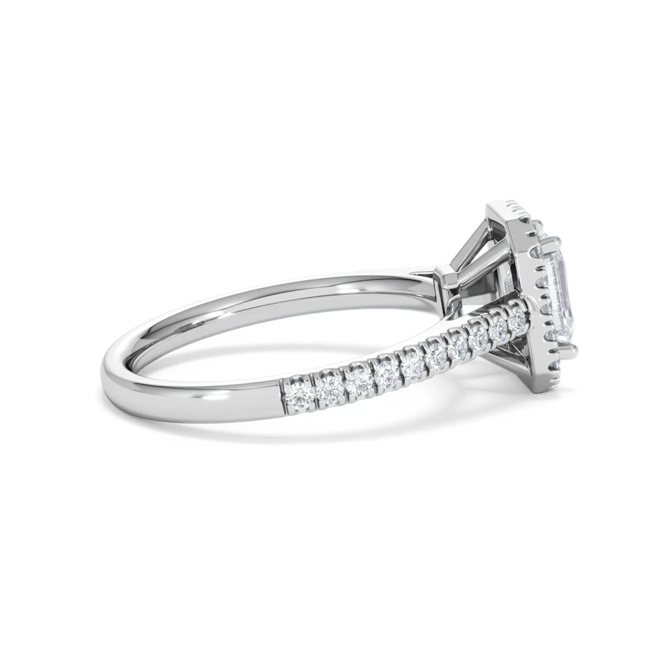Annabelle Lab Diamond Halo Engagement Ring in Platinum 1.65ct F/VS1