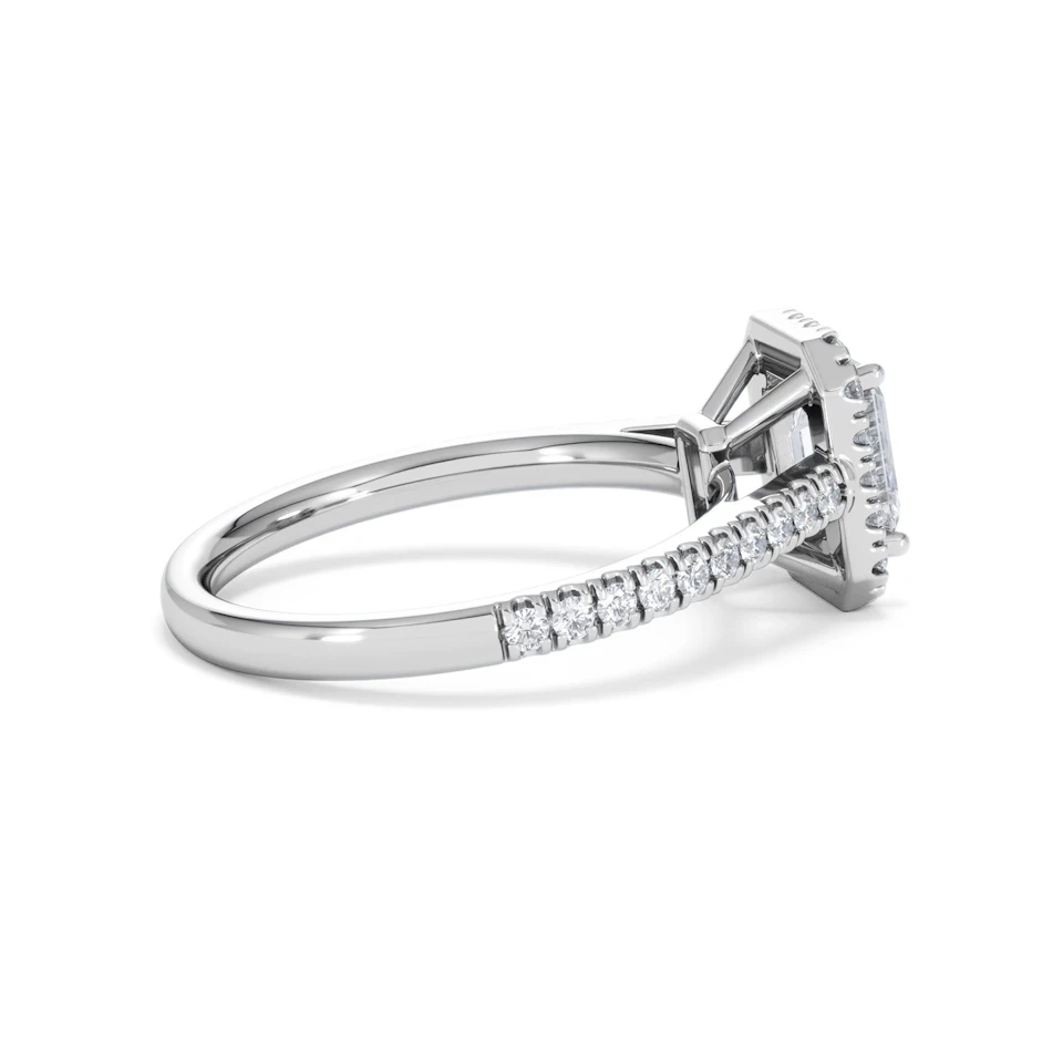 Annabelle Lab Diamond Halo Engagement Ring 18K White Gold 1.65ct F/VS1