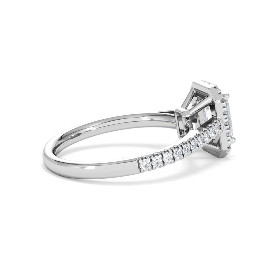 Annabelle Lab Diamond Halo Engagement Ring in Platinum 1.65ct F/VS1