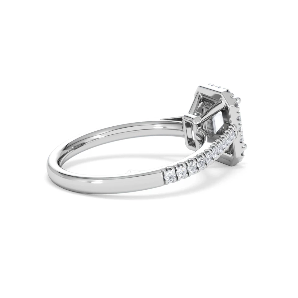 Annabelle Lab Diamond Halo Engagement Ring 18K White Gold 1.65ct F/VS1
