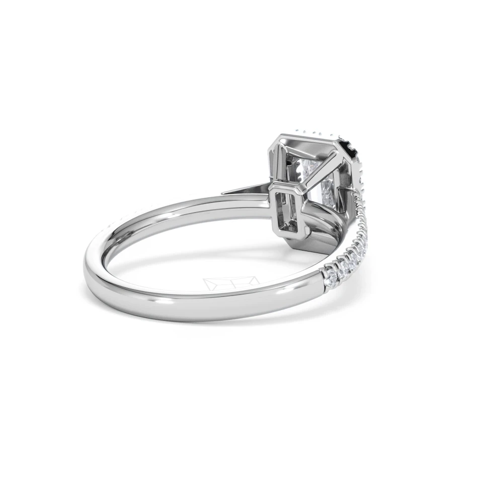 Annabelle Lab Diamond Halo Engagement Ring 18K White Gold 1.65ct F/VS1