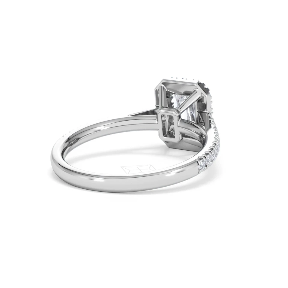 Annabelle Lab Diamond Halo Engagement Ring 18K White Gold 1.65ct F/VS1