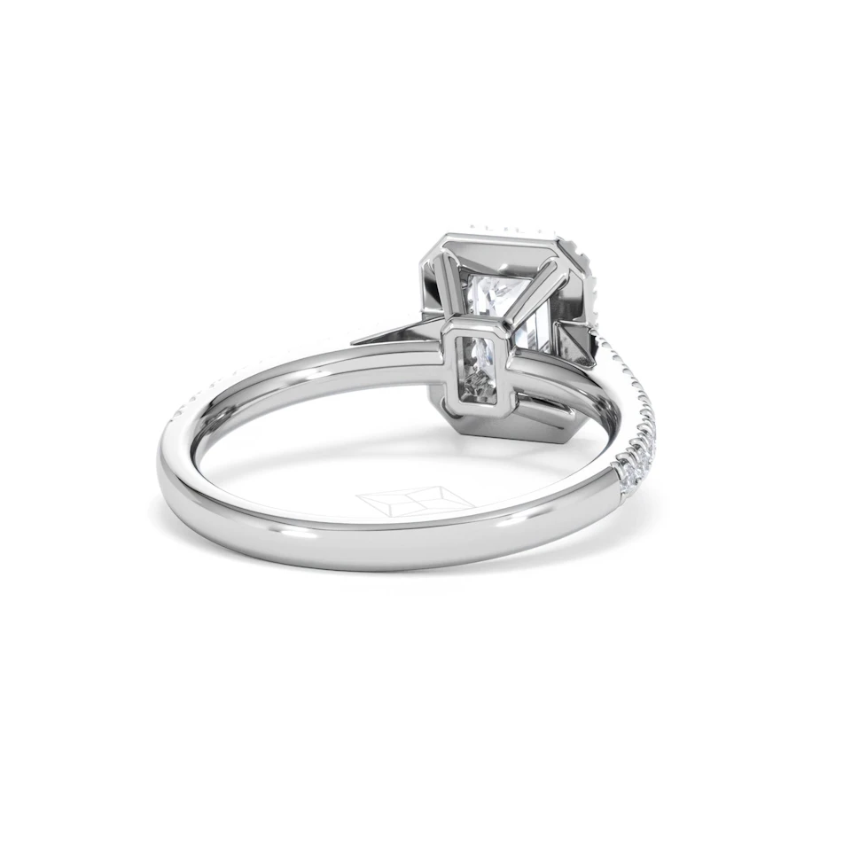 Annabelle Lab Diamond Halo Engagement Ring 18K White Gold 1.65ct F/VS1