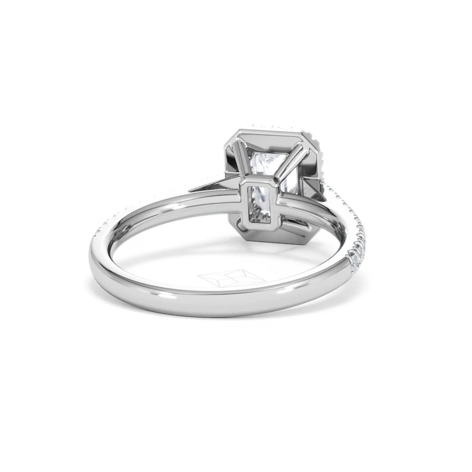 Annabelle Lab Diamond Halo Engagement Ring 18K White Gold 1.65ct F/VS1