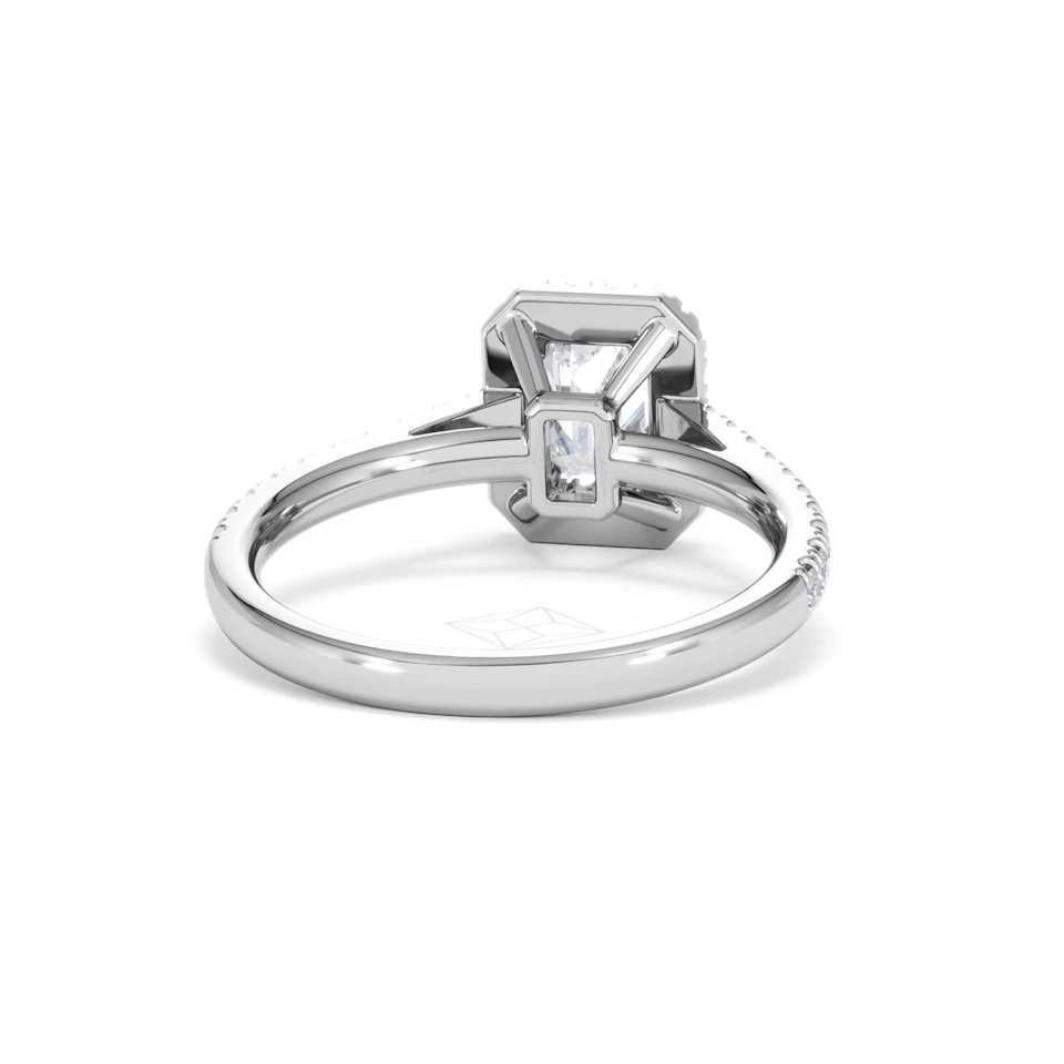 Annabelle Lab Diamond Halo Engagement Ring 18K White Gold 1.65ct F/VS1