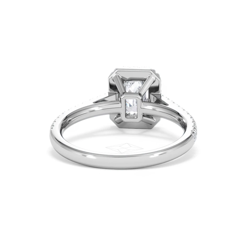 Annabelle Lab Diamond Halo Engagement Ring 18K White Gold 1.65ct F/VS1
