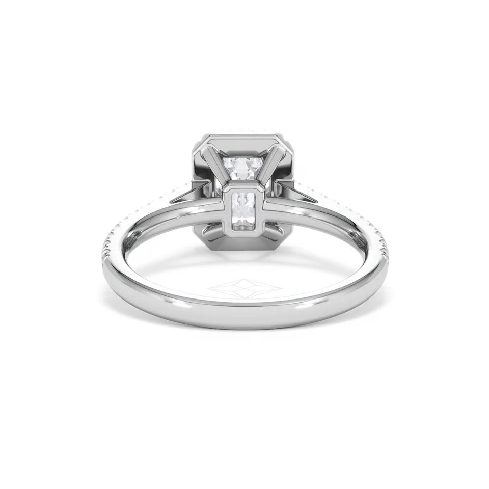 Annabelle Lab Diamond Halo Engagement Ring 18K White Gold 1.65ct F/VS1