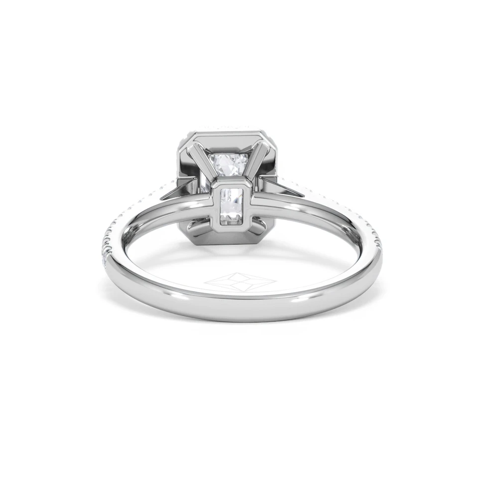 Annabelle Lab Diamond Halo Engagement Ring 18K White Gold 1.65ct F/VS1