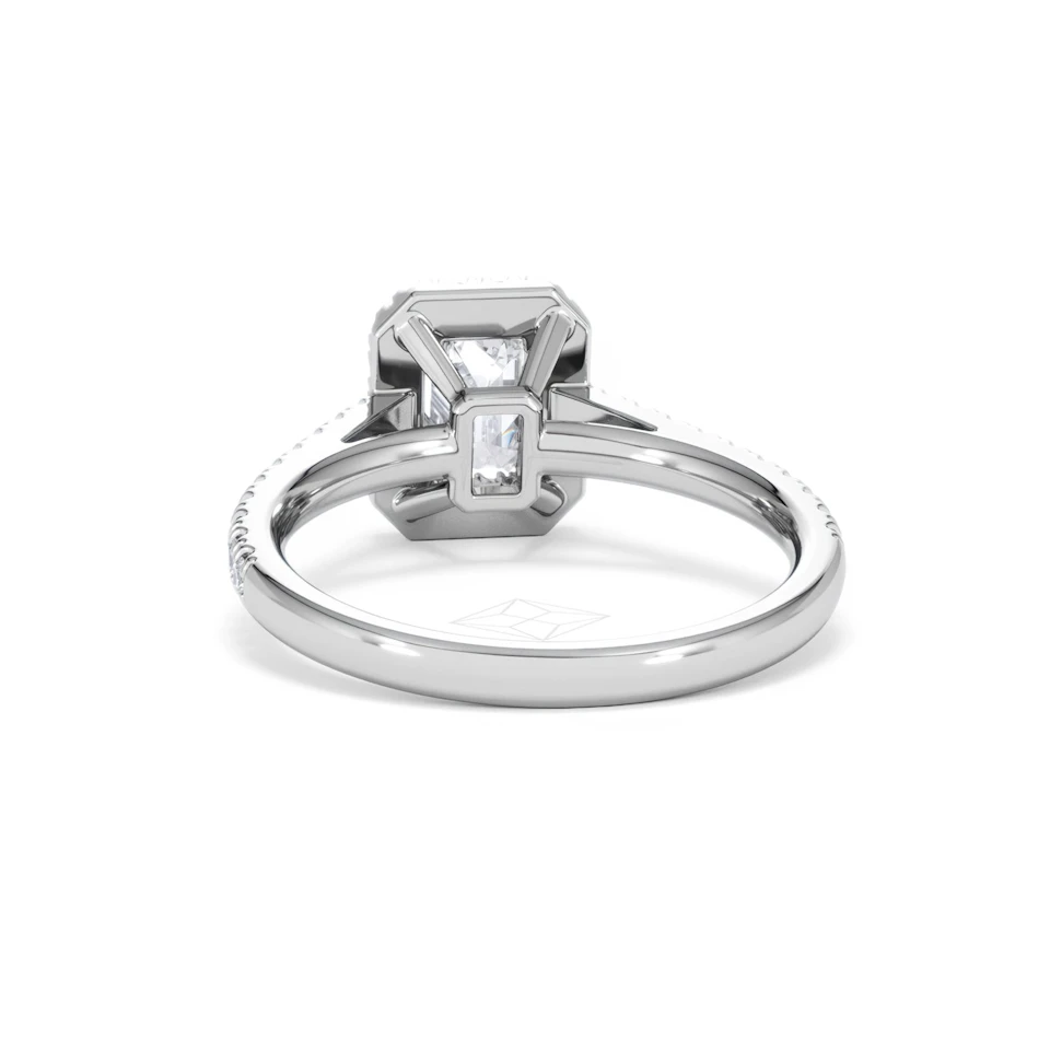 Annabelle Lab Diamond Halo Engagement Ring 18K White Gold 1.65ct F/VS1
