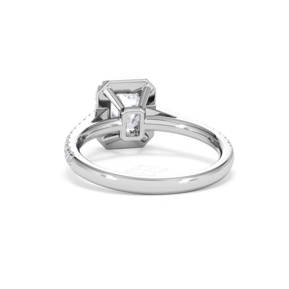 Annabelle Lab Diamond Halo Engagement Ring 18K White Gold 1.65ct F/VS1