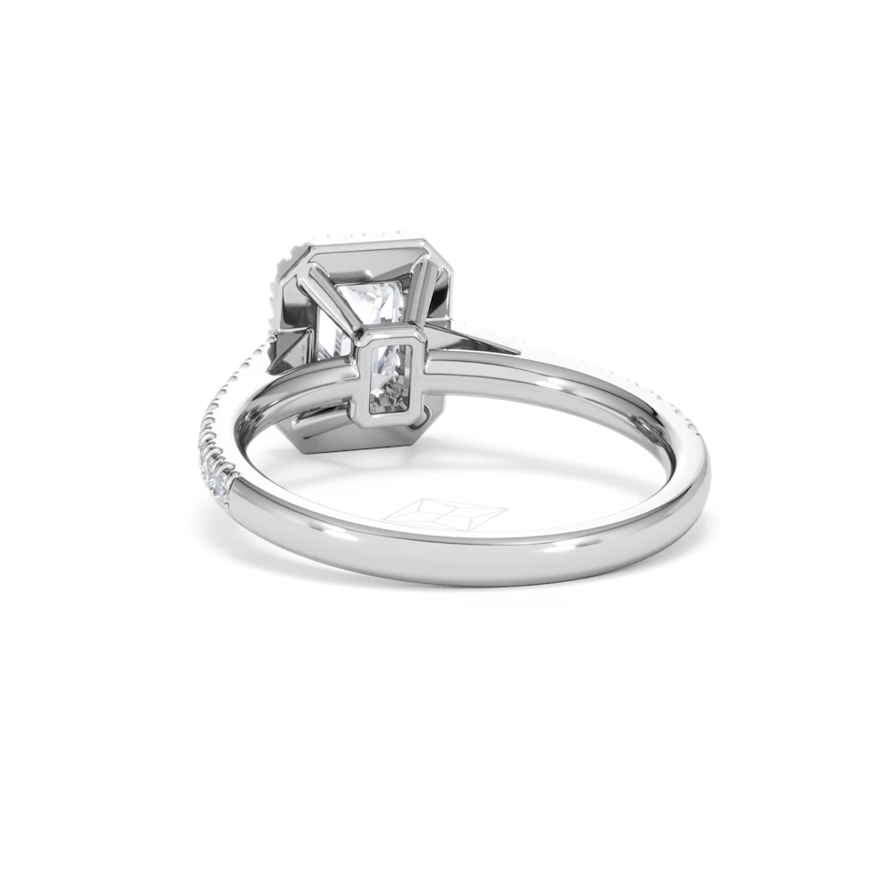Annabelle Lab Diamond Halo Engagement Ring 18K White Gold 1.65ct F/VS1