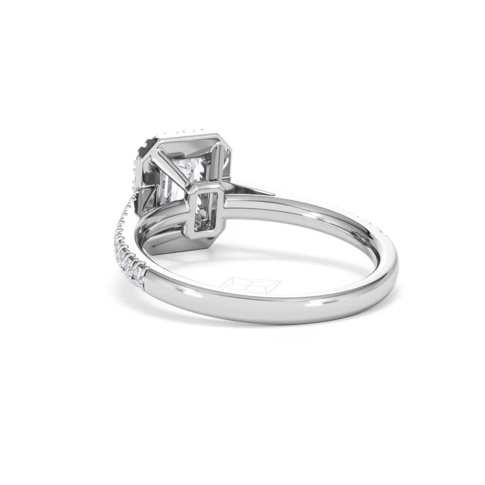 Annabelle Lab Diamond Halo Engagement Ring 18K White Gold 1.65ct F/VS1
