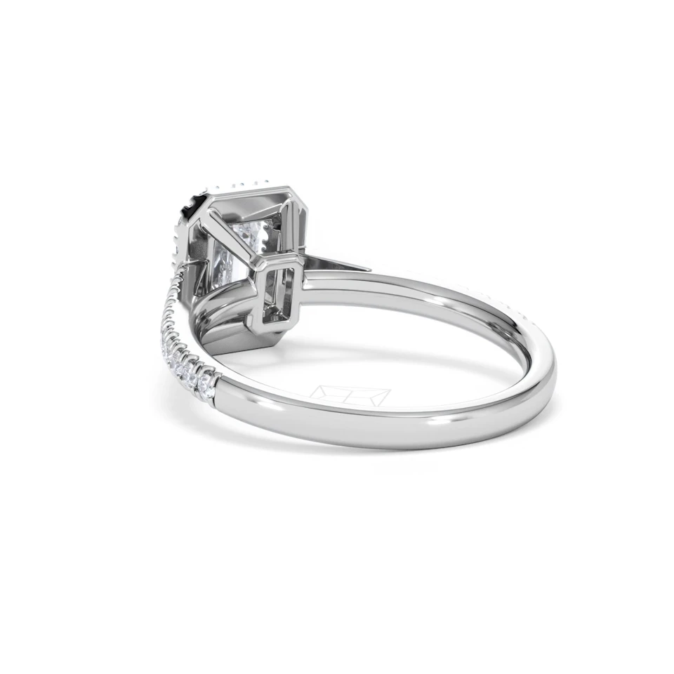 Annabelle Lab Diamond Halo Engagement Ring 18K White Gold 1.65ct F/VS1
