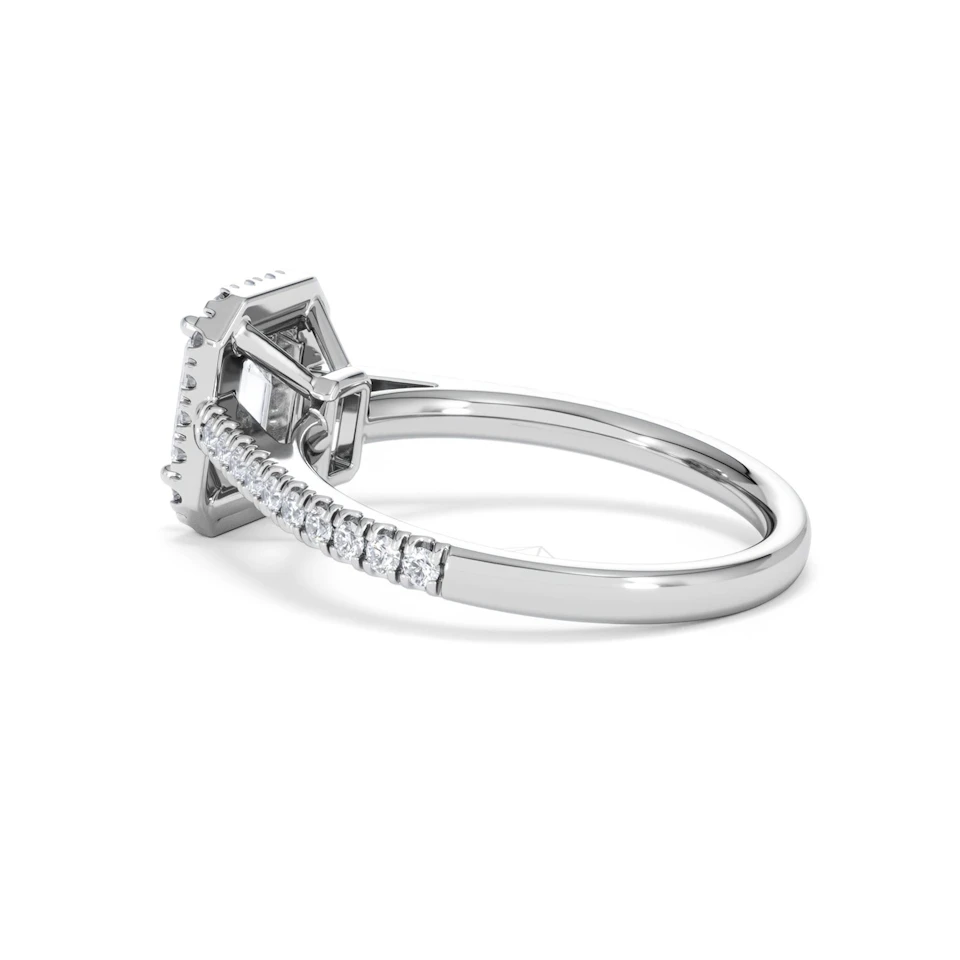 Annabelle Lab Diamond Halo Engagement Ring in Platinum 1.65ct F/VS1