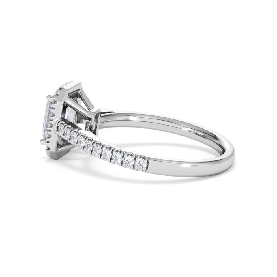 Annabelle Lab Diamond Halo Engagement Ring in Platinum 1.65ct F/VS1