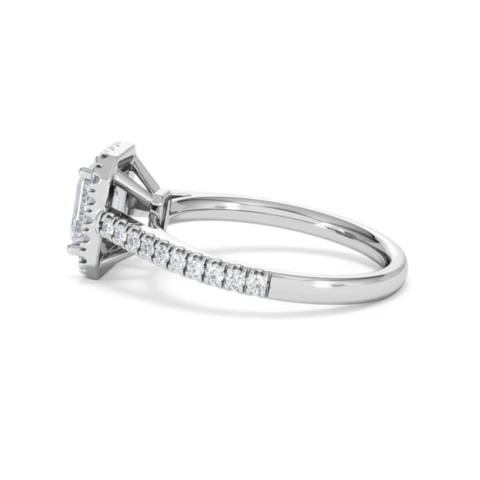 Annabelle Lab Diamond Halo Engagement Ring in Platinum 1.65ct F/VS1