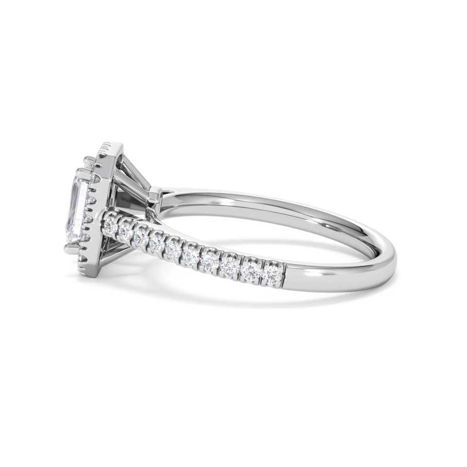 Annabelle Lab Diamond Halo Engagement Ring in Platinum 1.65ct F/VS1