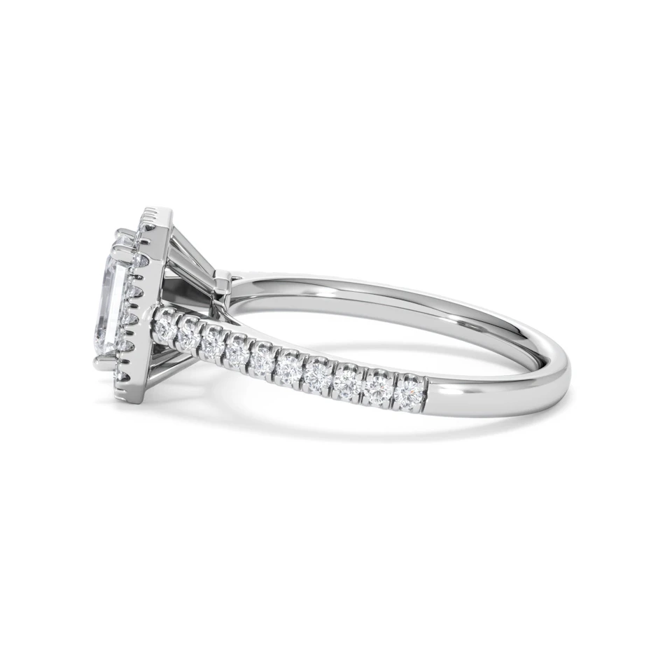 Annabelle Lab Diamond Halo Engagement Ring in Platinum 1.65ct F/VS1