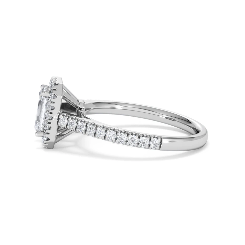 Annabelle Lab Diamond Halo Engagement Ring in Platinum 1.65ct F/VS1