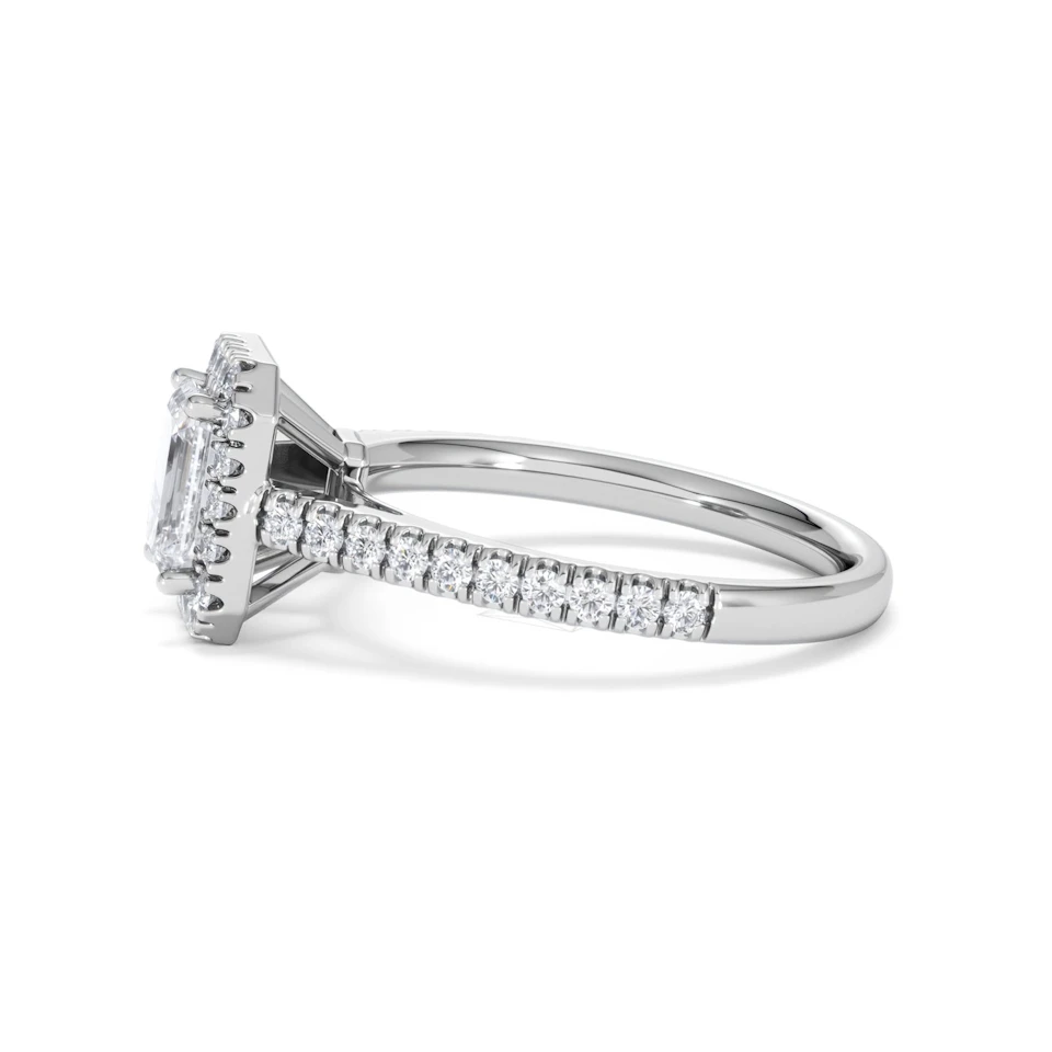 Annabelle Lab Diamond Halo Engagement Ring in Platinum 1.65ct F/VS1