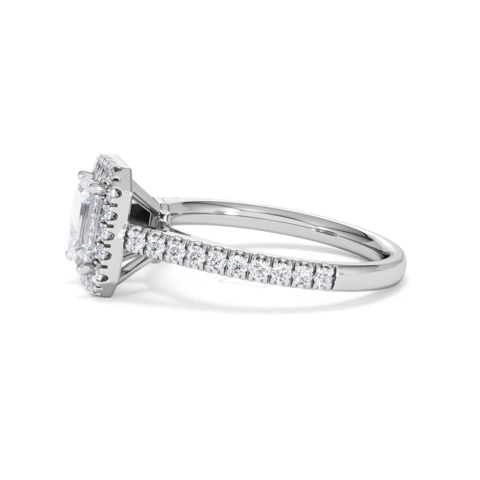 Annabelle Lab Diamond Halo Engagement Ring in Platinum 1.65ct F/VS1