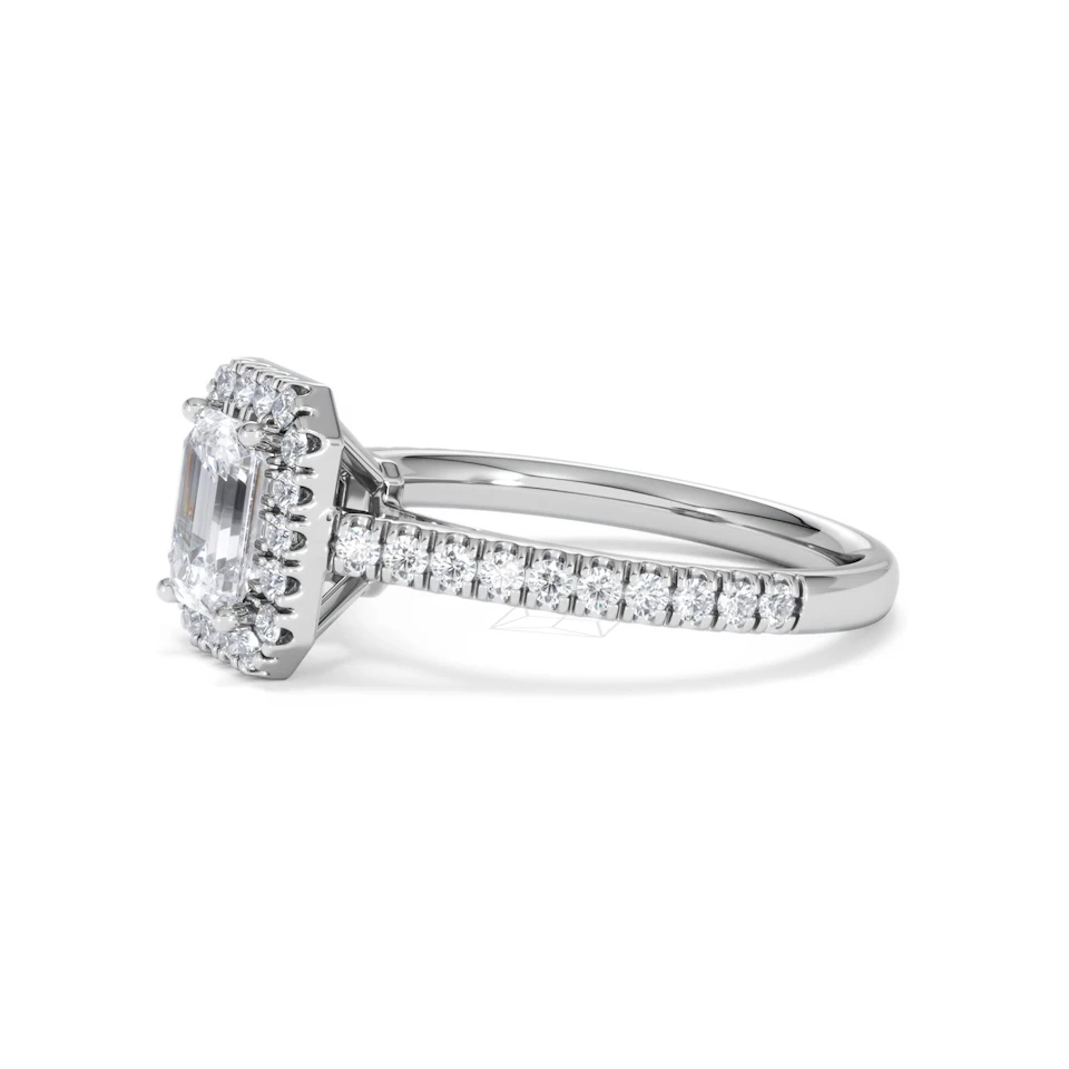 Annabelle Lab Diamond Halo Engagement Ring in Platinum 1.65ct F/VS1