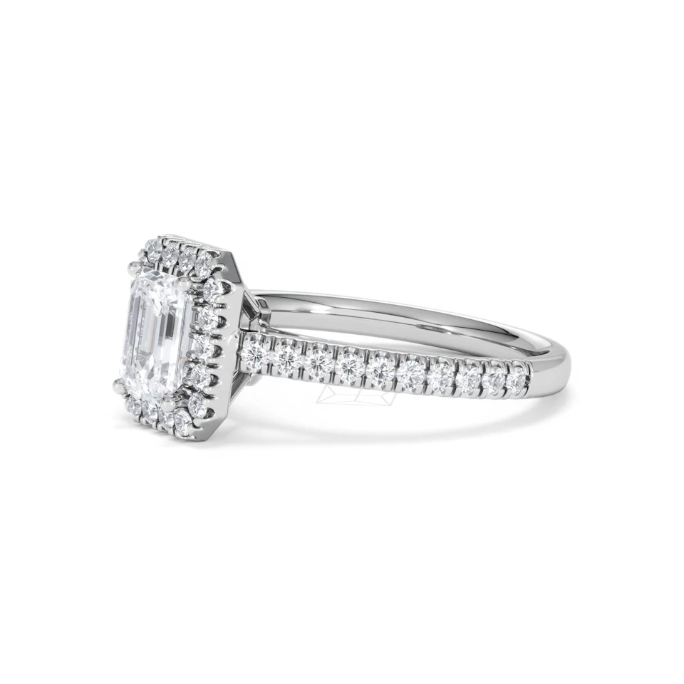 Annabelle Lab Diamond Halo Engagement Ring in Platinum 1.65ct F/VS1