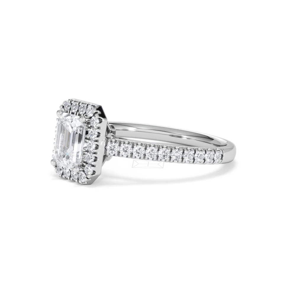 Annabelle Lab Diamond Halo Engagement Ring in Platinum 1.65ct F/VS1