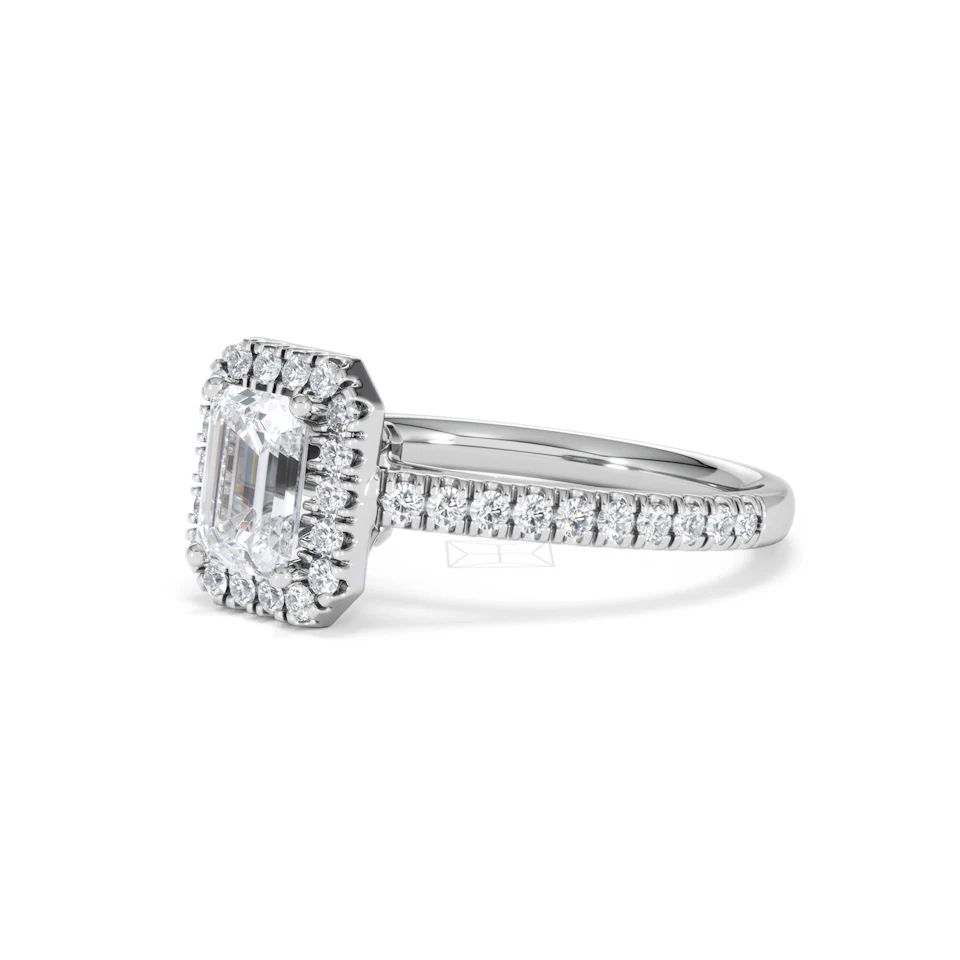 Annabelle Lab Diamond Halo Engagement Ring in Platinum 1.65ct F/VS1