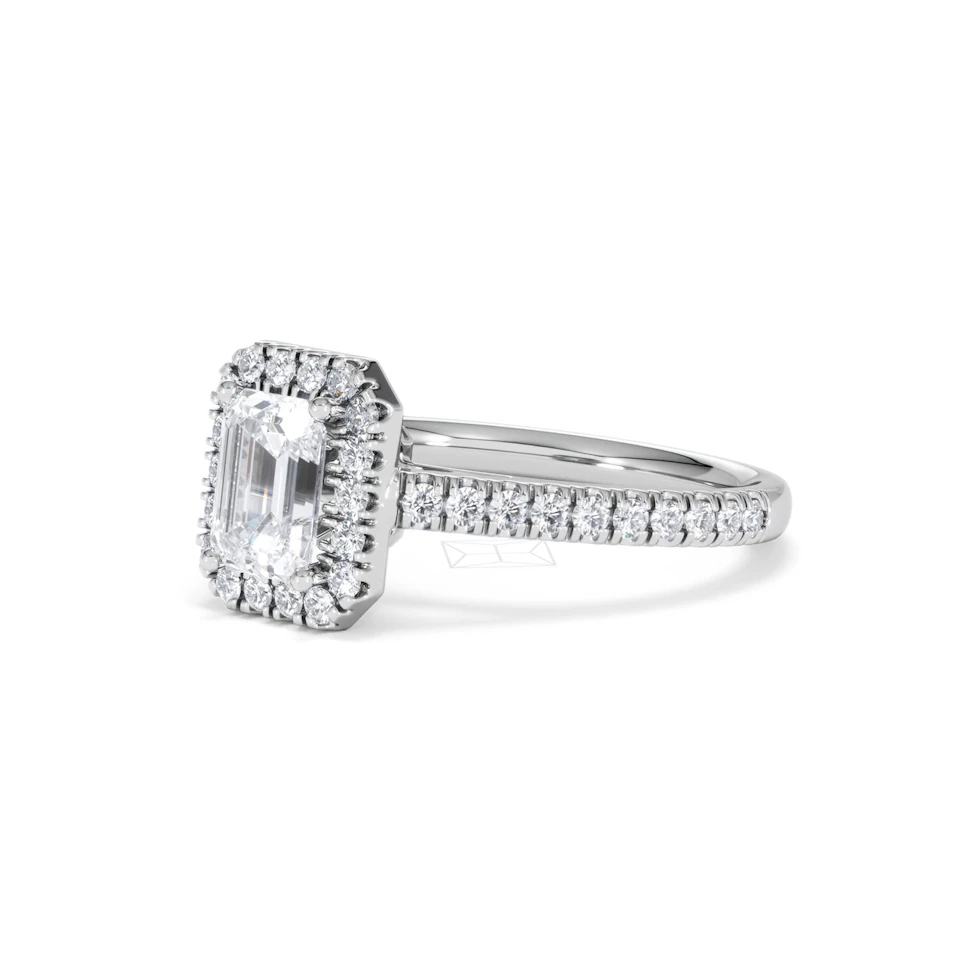 Annabelle Lab Diamond Halo Engagement Ring in Platinum 1.65ct F/VS1