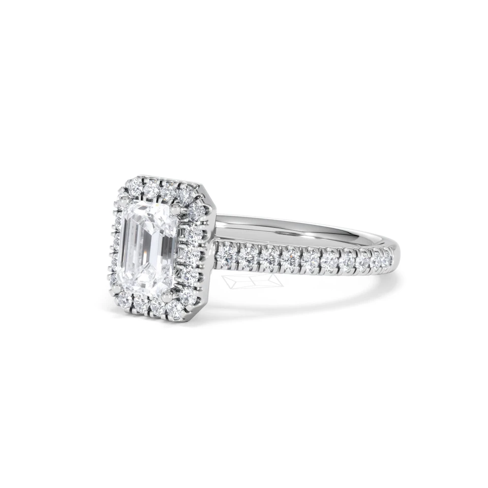 Annabelle Lab Diamond Halo Engagement Ring in Platinum 1.65ct F/VS1