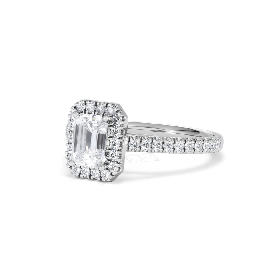 Annabelle Lab Diamond Halo Engagement Ring in Platinum 1.65ct F/VS1