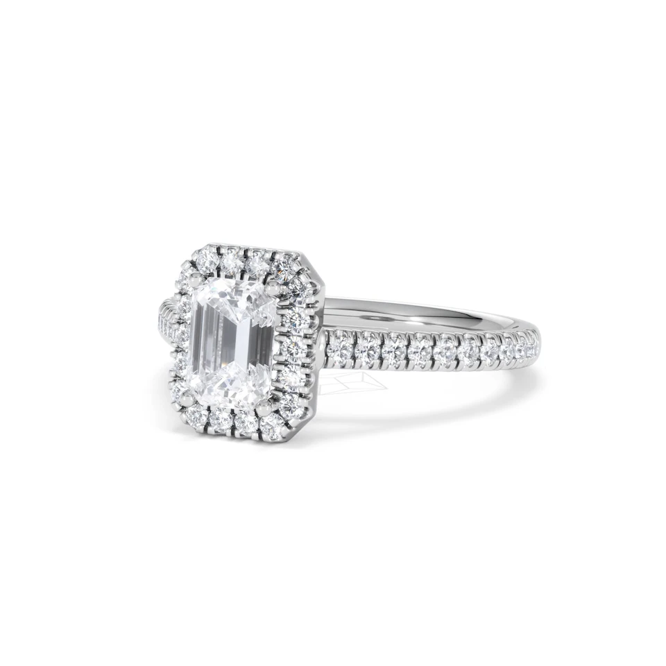 Annabelle Lab Diamond Halo Engagement Ring in Platinum 1.65ct F/VS1
