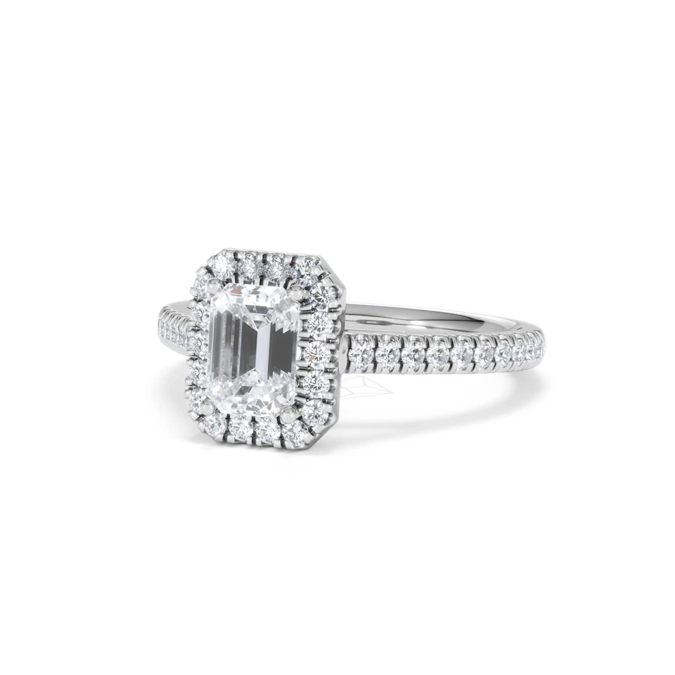 Annabelle Lab Diamond Halo Engagement Ring in Platinum 1.65ct F/VS1