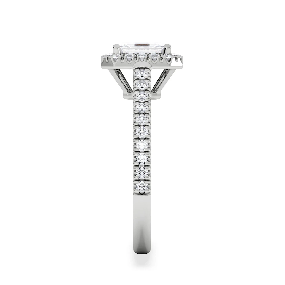 Annabelle Lab Diamond Halo Engagement Ring in Platinum 1.65ct F/VS1