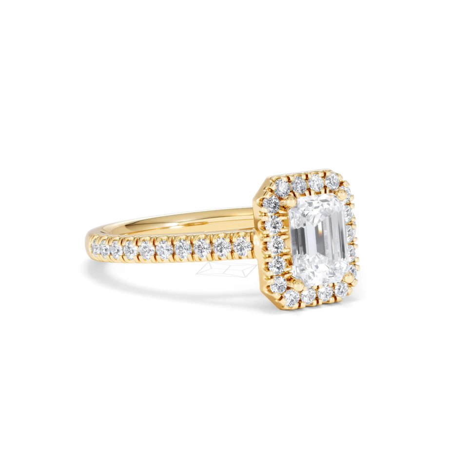 Annabelle Lab Diamond Halo Engagement Ring in 18K Gold 1.65ct F/VS1