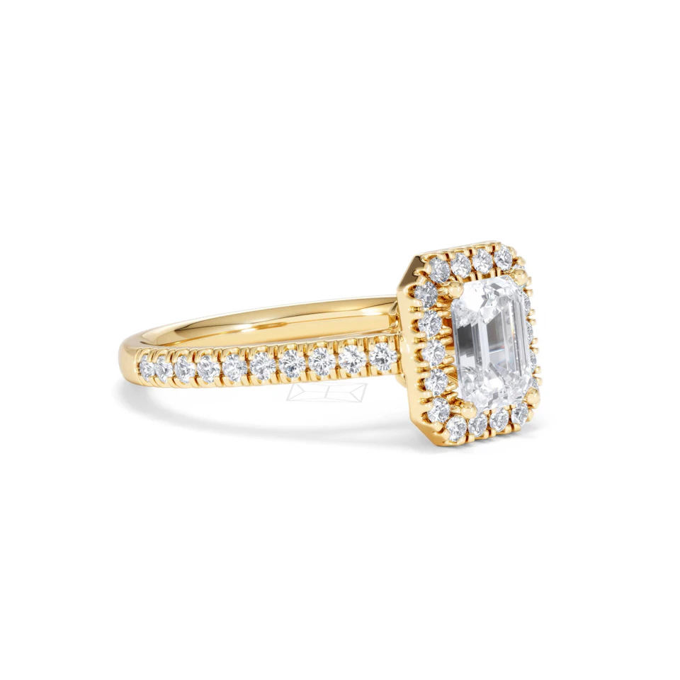 Annabelle Lab Diamond Halo Engagement Ring in 18K Gold 1.65ct F/VS1
