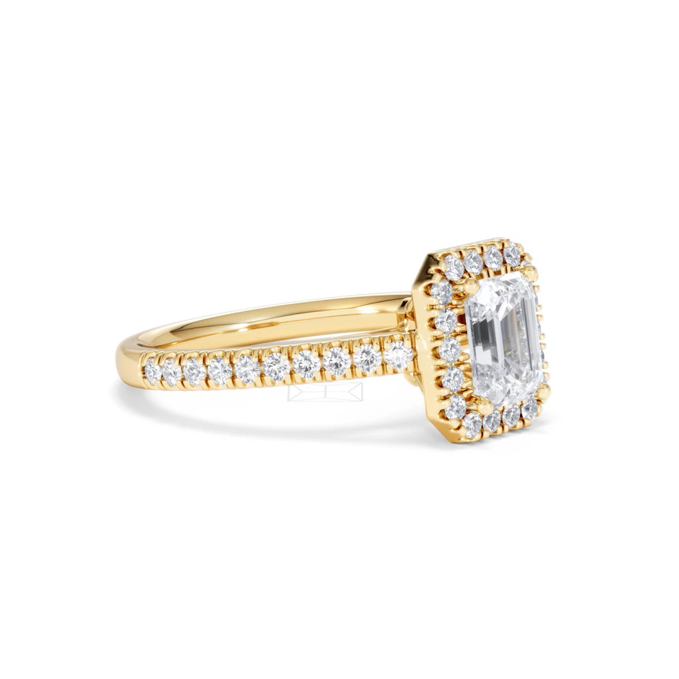 Annabelle Lab Diamond Halo Engagement Ring in 18K Gold 1.65ct F/VS1
