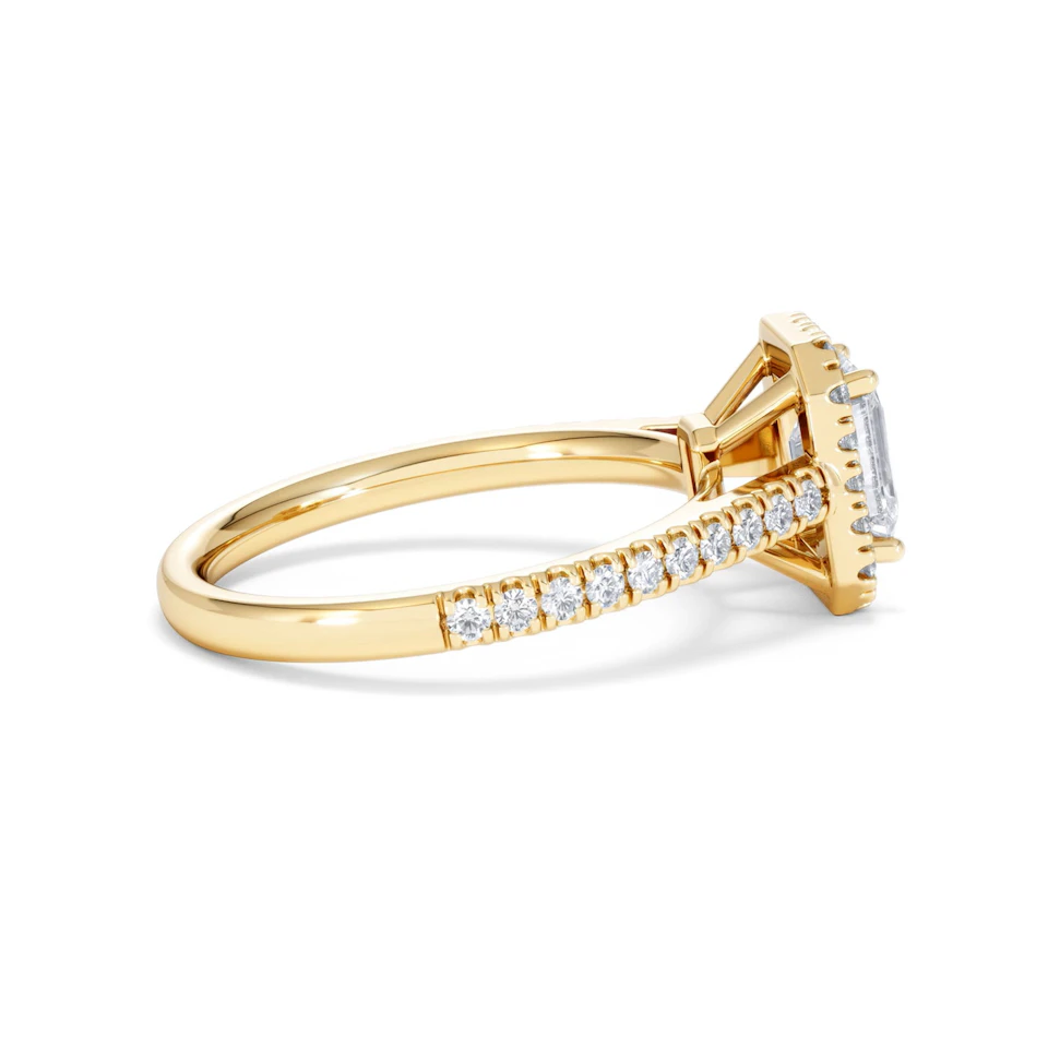 Annabelle Lab Diamond Halo Engagement Ring in 18K Gold 1.65ct F/VS1
