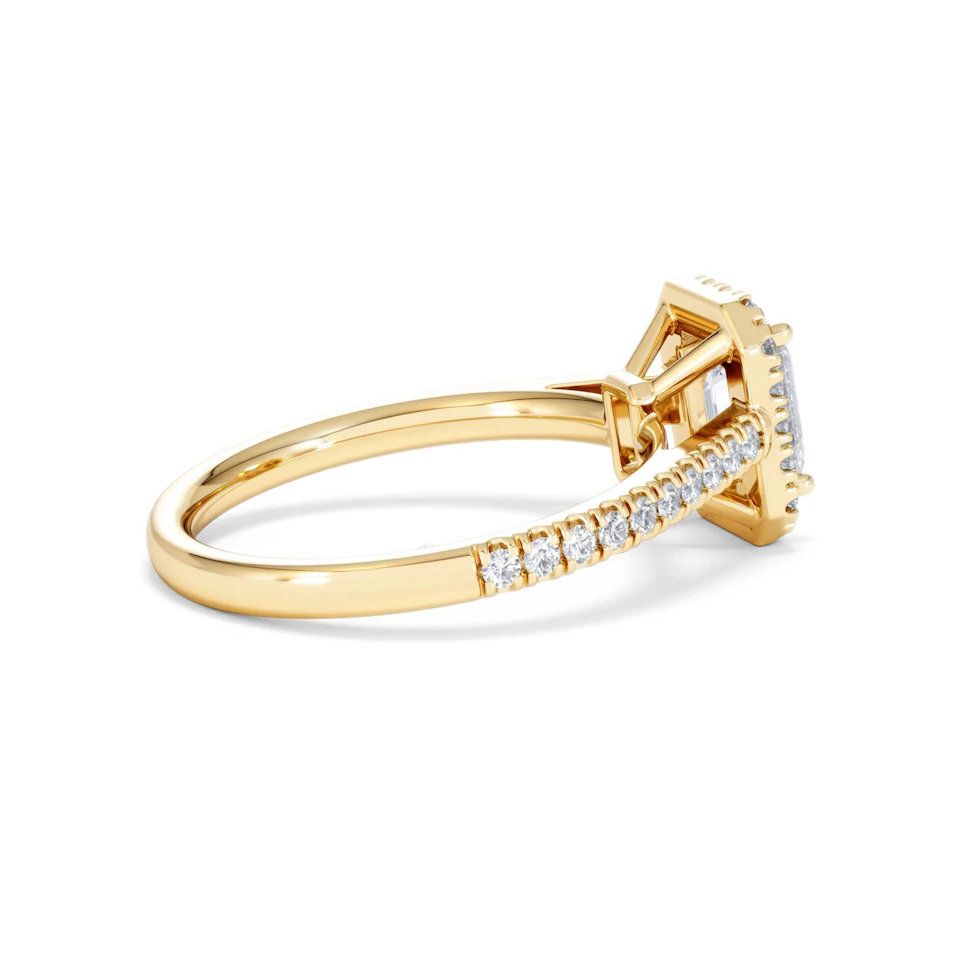 Annabelle Lab Diamond Halo Engagement Ring in 18K Gold 1.65ct F/VS1