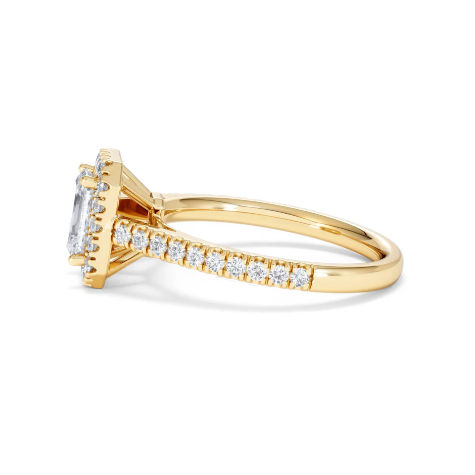 Annabelle Lab Diamond Halo Engagement Ring in 18K Gold 1.65ct F/VS1